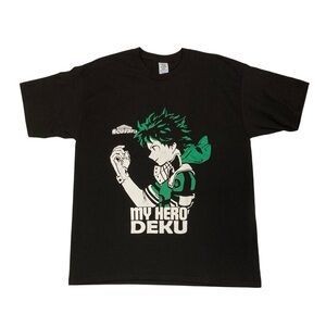 My Hero Academia Men’s Black Deku Anime T-Shirt Size L